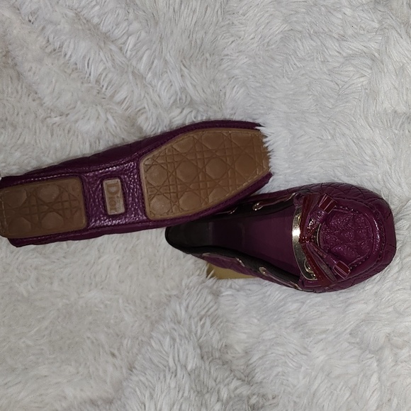 Dior Magenta Cannage Leather Tassel Detail Slip On Loafers - Picture 2 of 9